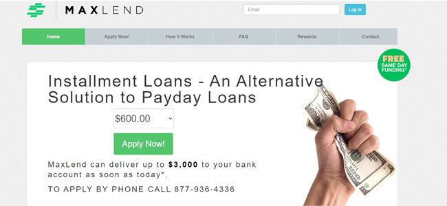 MaxLend Review Homepage